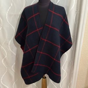 Ladies Reversible, Navy & Red, Plaid Wrap, OS